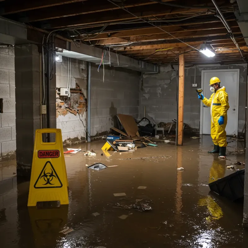 Flooded Basement Electrical Hazard in Pinetops, NC Property